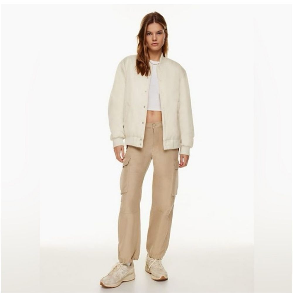 TNA Aritzia Women's Cream Bomber Jacket